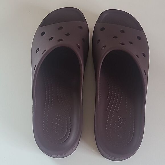 Crocs Classic Platform Slides Sandals Dark Cherry Size 6 - Picture 5 of 13